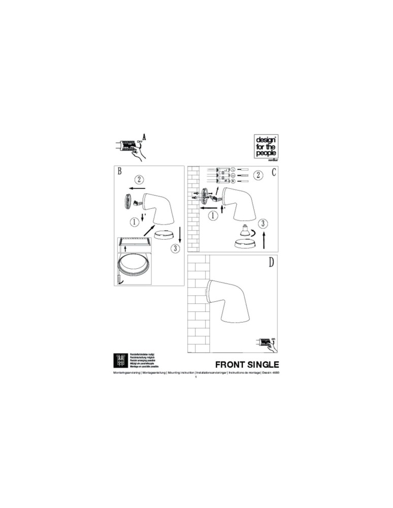 NORDLUX FRONT Lampa Ścienna GU10 28W Aluminium Czarny 46801003 NORDLUX FRONT Lampa Ścienna GU10 28W Aluminium Czarny 46801003