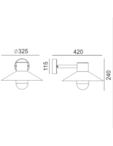 Norlys Lund Kinkiet 1xE27 IP65 Czarny 290B - produkt 2