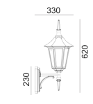 Kinkiety zewnętrzne - Norlys Modena Kinkiet 1xE27 IP65 Czarny 350B - product 2
