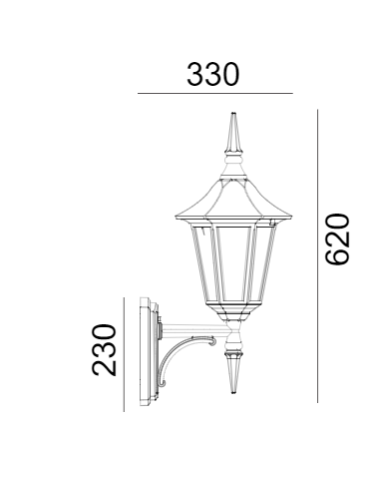 Norlys Modena Kinkiet 1xE27 IP65 Czarny 350B - produkt 2