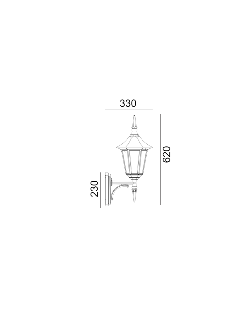 Kinkiety zewnętrzne - Norlys Modena Kinkiet 1xE27 IP65 Czarny 350B - product kolory-swiatla.pl 2