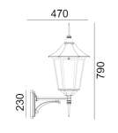 Kinkiety zewnętrzne - Norlys Modena BIG Kinkiet 1xE27 IP65 Czarny 380B - product 2