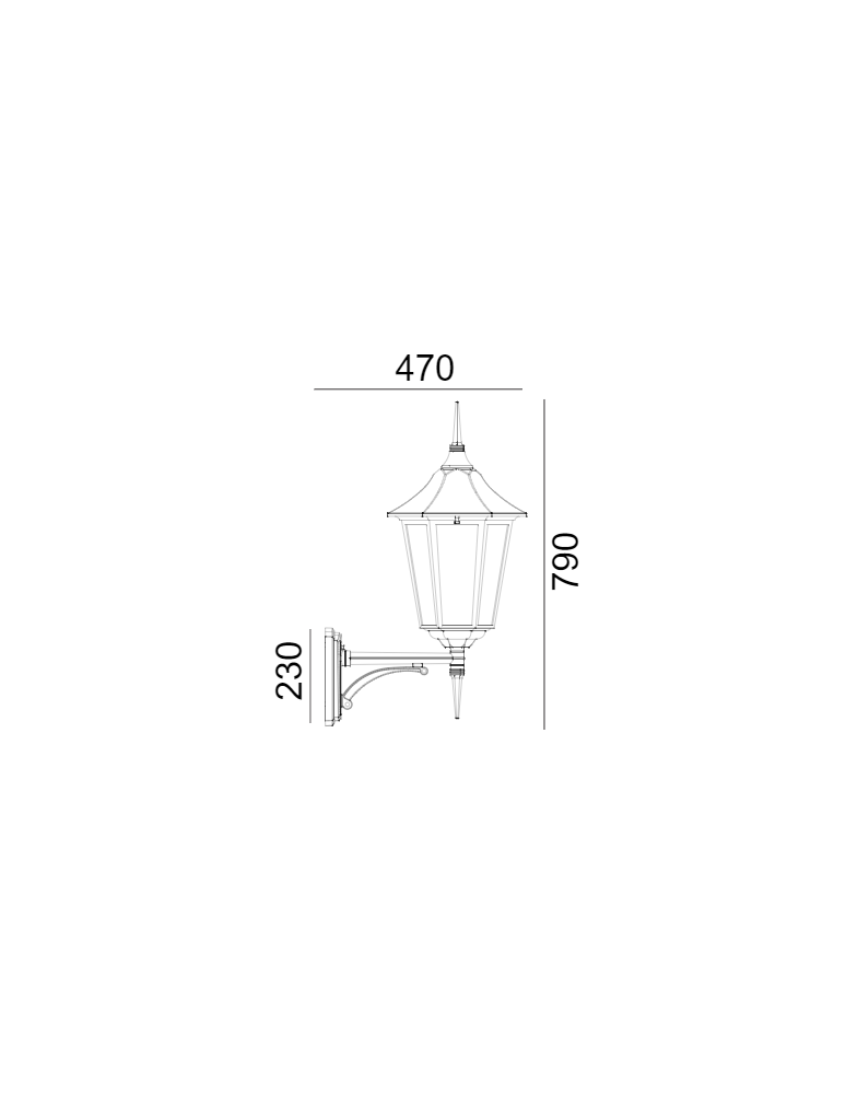 Kinkiety zewnętrzne - Norlys Modena BIG Kinkiet 1xE27 IP65 Czarny 380B - product kolory-swiatla.pl 2