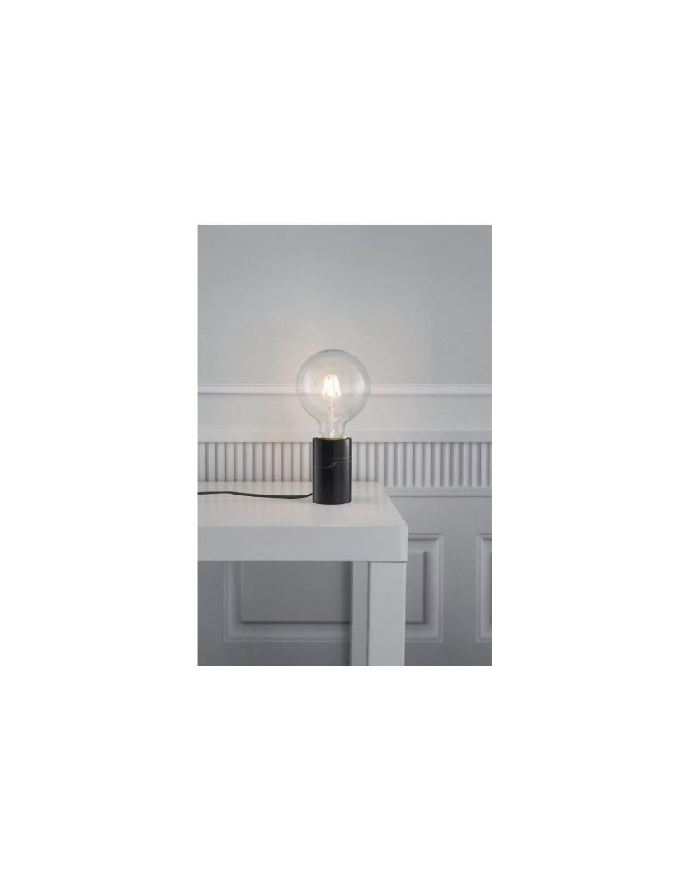 Lampy stołowe w stylu skandynawskim - NORDLUX SIV Lampa Stołowa E27 60W Marmur Czarny 45875003 - product kolory-swiatla.pl 2