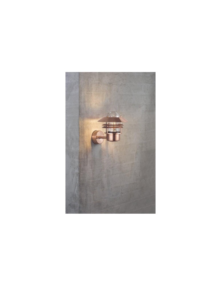 Kinkiety zewnętrzne - NORDLUX BLOK Lampa Ścienna E27 60W Miedź Miedź 25011030 - product kolory-swiatla.pl 2