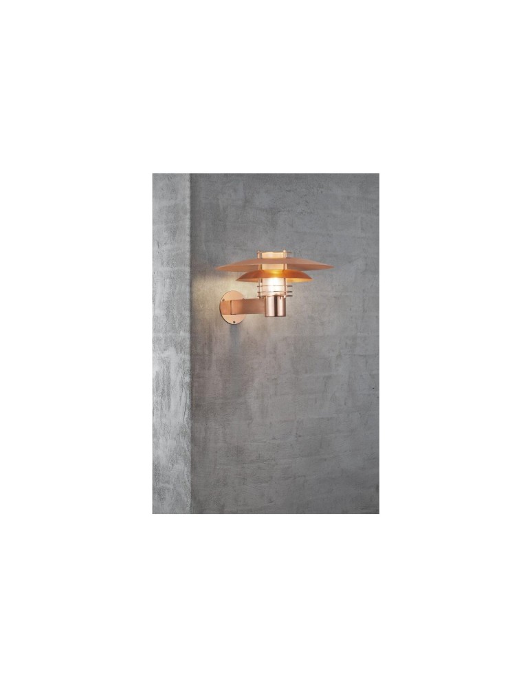 Kinkiety zewnętrzne - NORDLUX PHOE Lampa Ścienna E27 16W Miedź Miedź 24381030 - product kolory-swiatla.pl 2