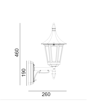Norlys Rimini Kinkiet 1xE27 IP54 Czarny 259B - produkt 2