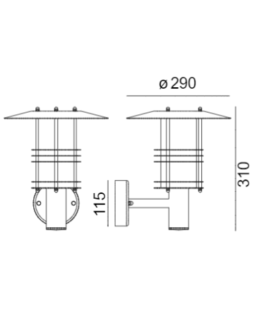 Norlys Stockholm Kinkiet 1xE27 IP65 Czarny 280B - produkt 2