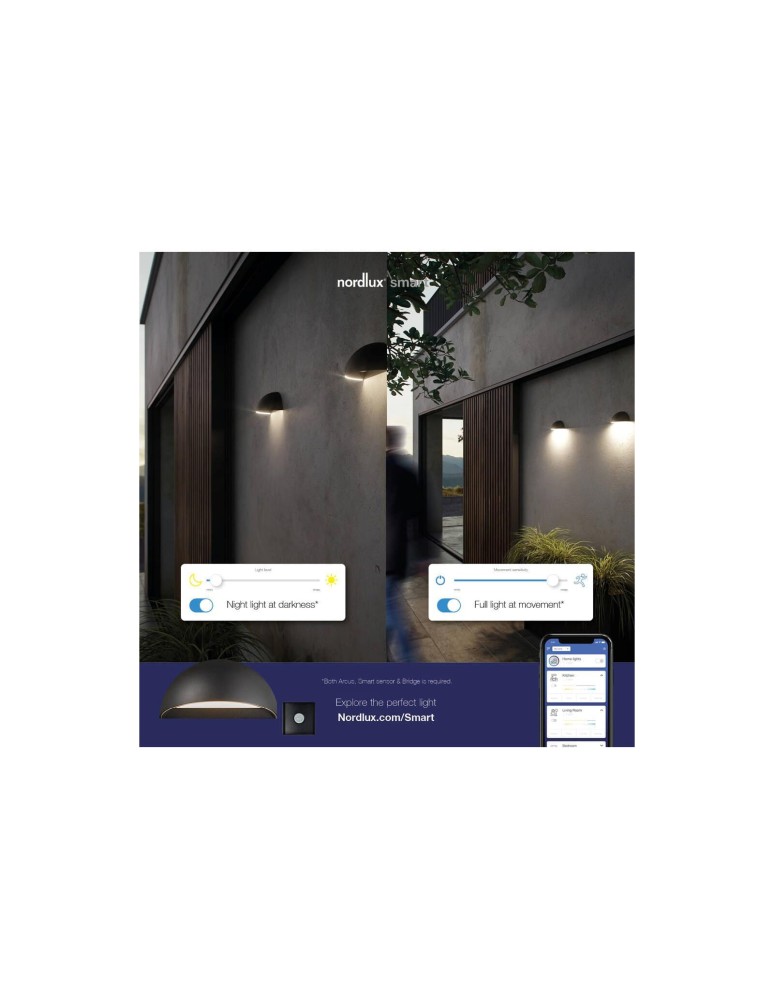 NORDLUX SMARTLIGHT Lampa Ścienna LED Aluminium Szary 2019001010