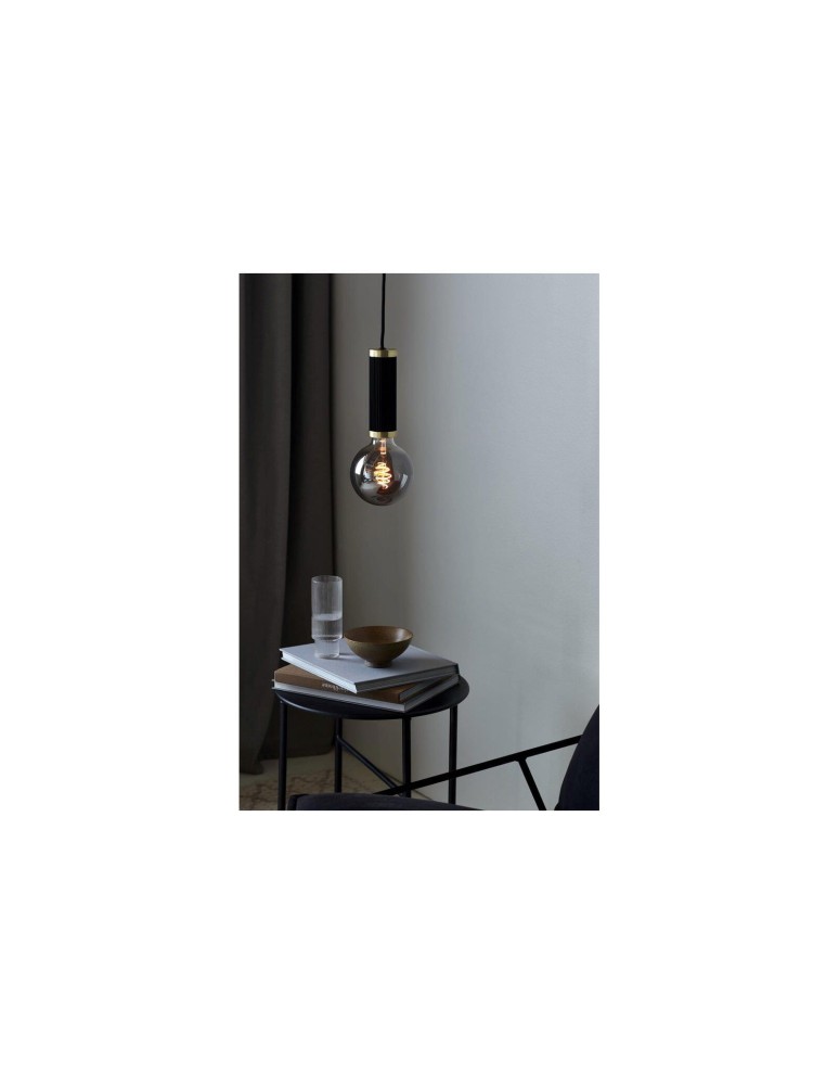 Lampy wiszące żarówki - NORDLUX GALLOWAY Lampa Wisząca E27 40W Metal Czarny/Mosiądz 2011053003 - product kolory-swiatla.pl 3