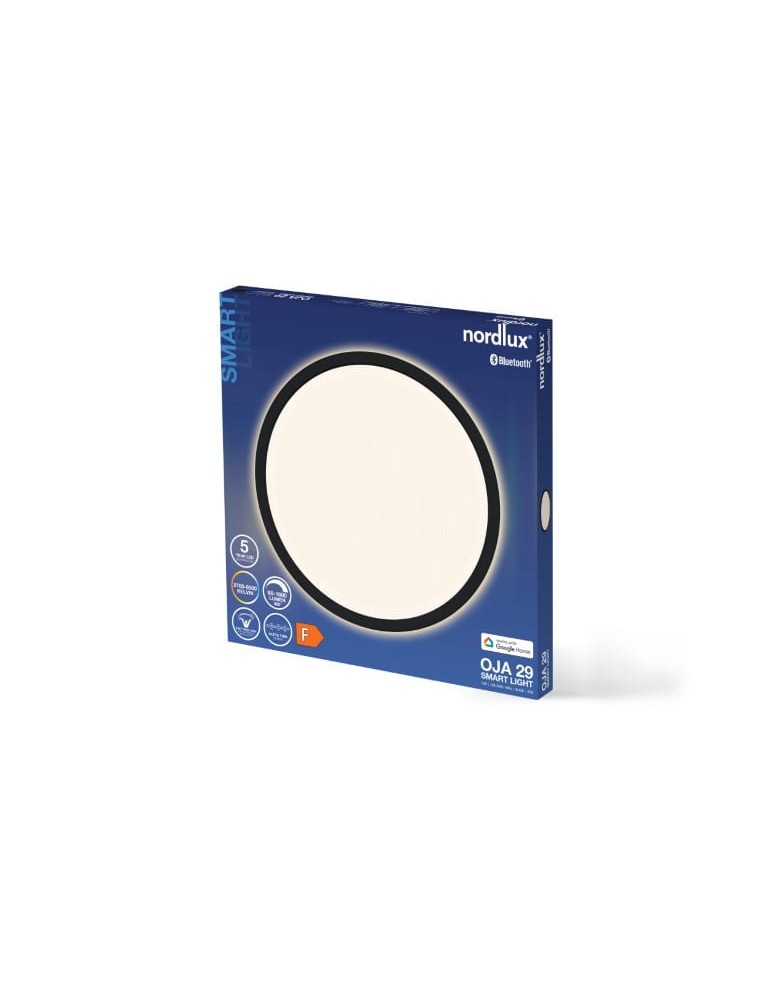 NORDLUX Lampa sufitowa OjaSmart 1xLED  Tworzywo sztuczne Czarny 2015036103