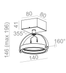 Kinkiety - Aqform CERES 111 Reflektor plus spot AR111 14411-0000-T8-PH - product 2