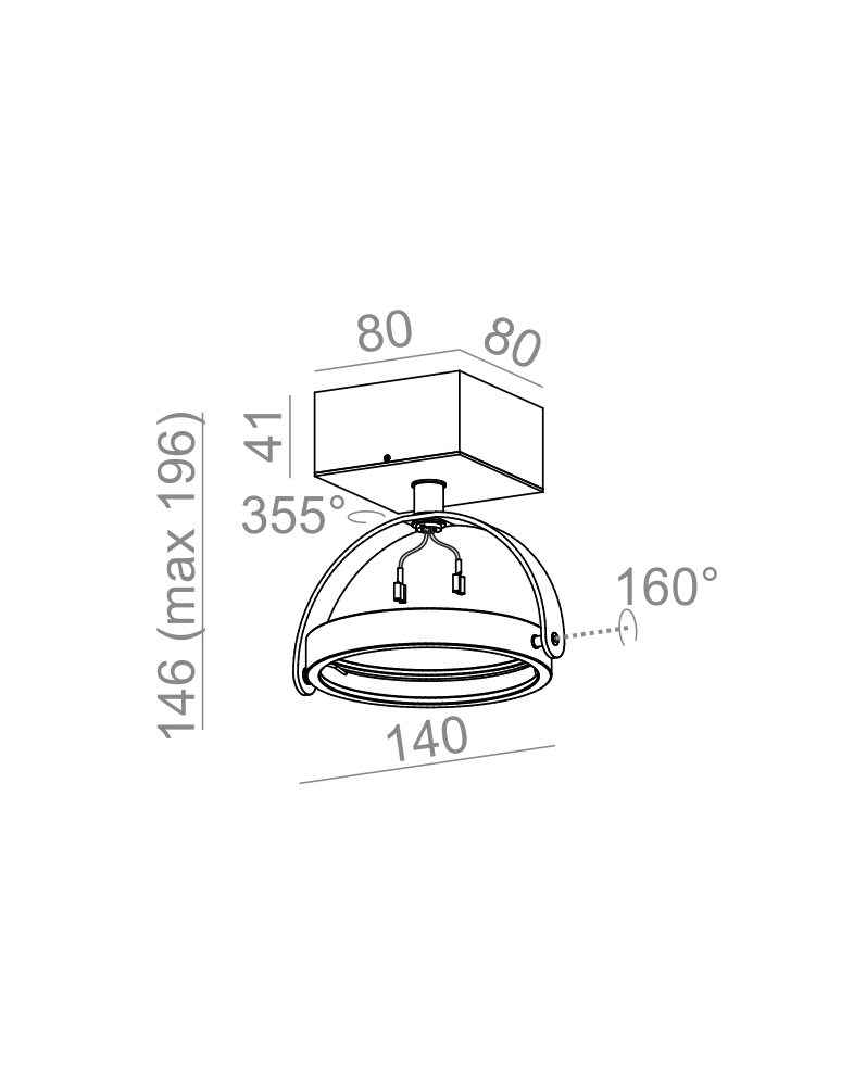 Kinkiety - Aqform CERES 111 Reflektor plus spot AR111 14411-0000-T8-PH - product kolory-swiatla.pl 2
