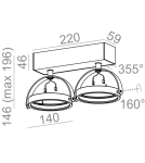 Kinkiety - Aqform CERES 111x2 R Reflektor spot AR111 15112-0000-T8-PH - product 2