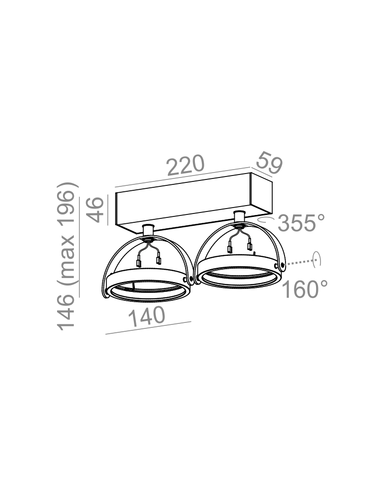 Kinkiety - Aqform CERES 111x2 R Reflektor spot AR111 15112-0000-T8-PH - product kolory-swiatla.pl 2