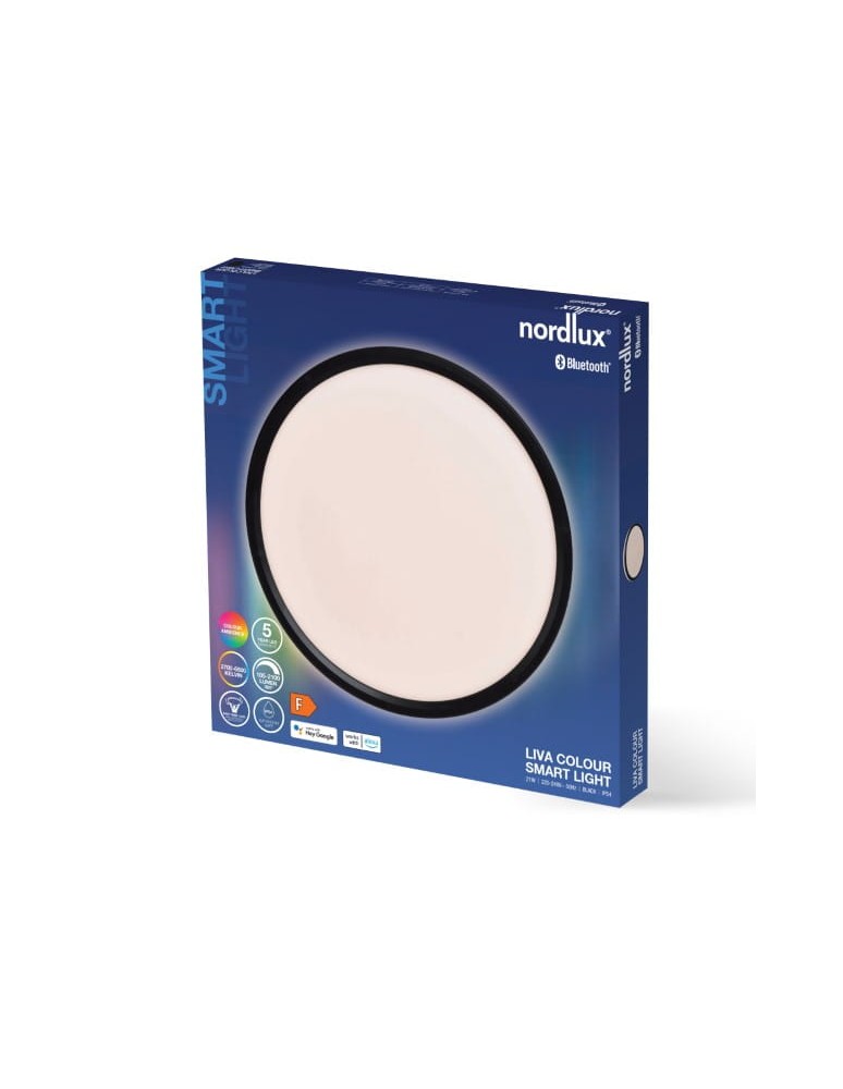NORDLUX Lampa sufitowa LivaSmart 1xLED  Tworzywo sztuczne Czarny 2110826103