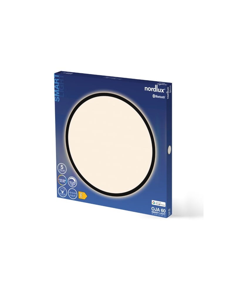 NORDLUX Lampa sufitowa OjaSmart 1xLED  Tworzywo sztuczne Czarny 2015146103