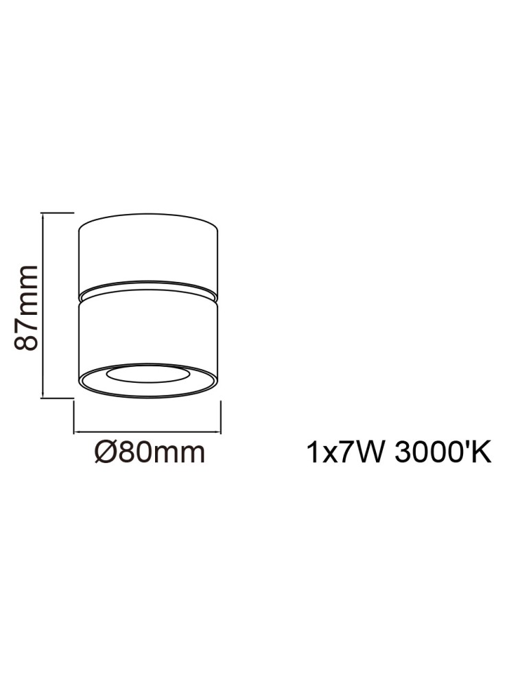 Orlicki Design Mone nero LED Sufitowa 1x7W 3000K Czarny