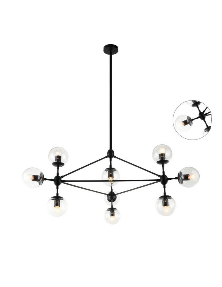 Lampy wiszące - Orlicki Design Bao Nero Clear 10xE27 - produkt kolory-swiatla.pl 1