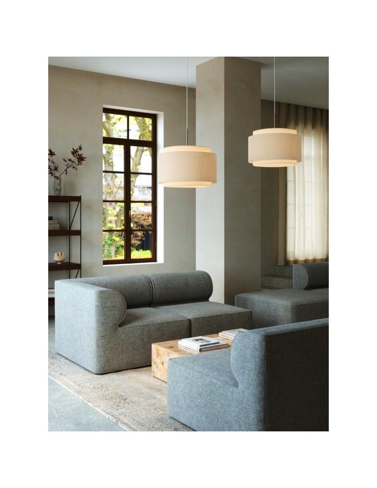 Lampy wiszące w stylu skandynawskim - DFTP by NORDLUX Lampa wisząca TAKAI 1xE27 25W Tekstylia Beżowy - product kolory-swiatla.pl 3