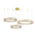 Lampy wiszące glamour - Azzardo SPARK Wisząca 40+60+80 DIMM GO Złoty Połysk/Transparentny 3xLED Opcja Ściemniania AZ5794 - product 1