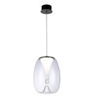 Lampy wiszące LED - Azzardo PAMELA 27 BK Czarny Mat/Transparentny 1xLED LED wisząca AZ5825 - product 1