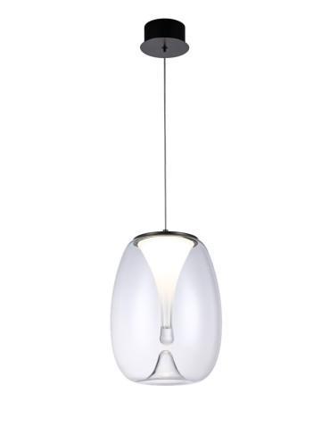 Azzardo PAMELA 27 BK Czarny Mat/Transparentny 1xLED LED wisząca AZ5825