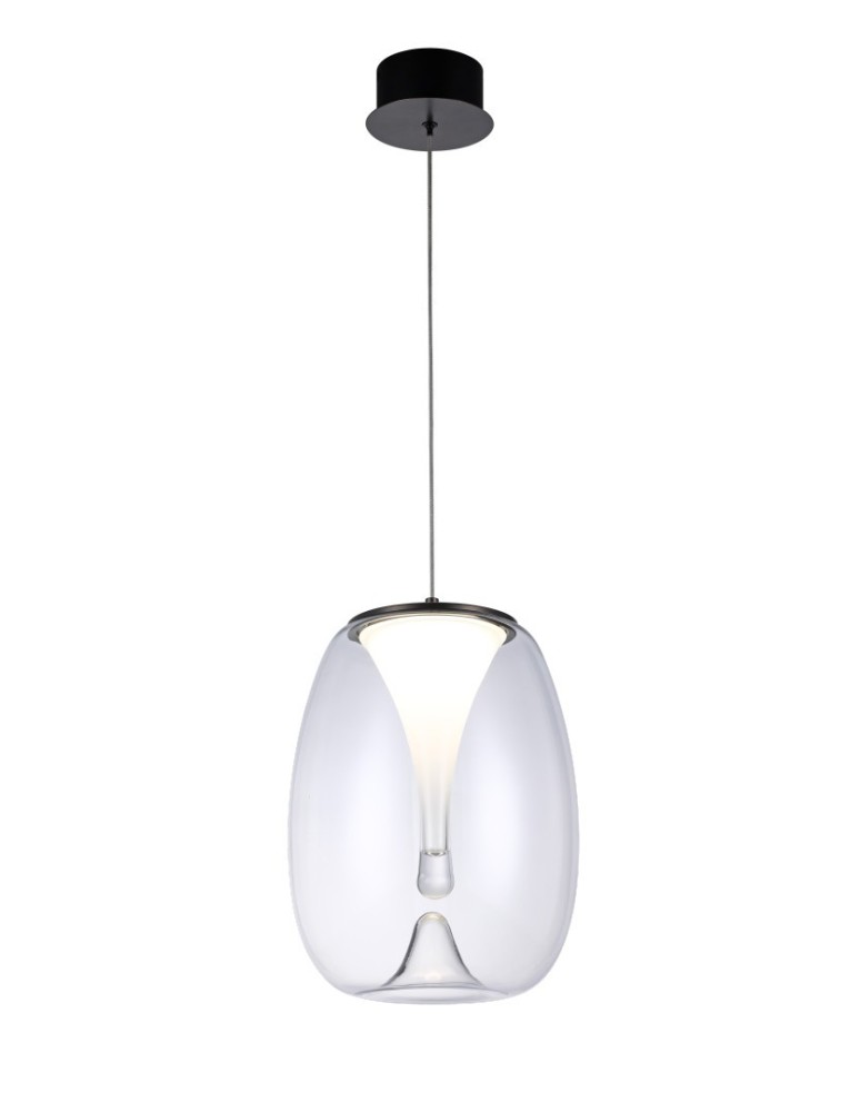 Azzardo PAMELA 27 BK Czarny Mat/Transparentny 1xLED LED wisząca AZ5825
