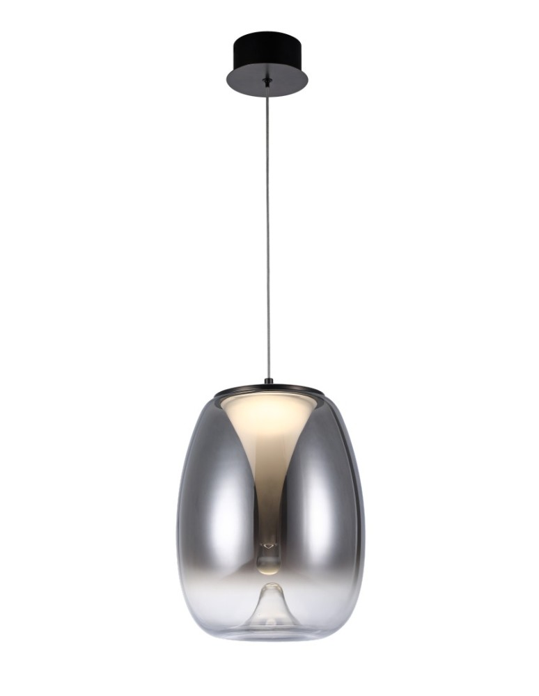 Azzardo PAMELA 27 BK CHROME Dymiony/Czarny Chrom 1xLED LED wisząca AZ5826