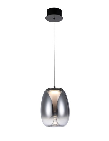 Azzardo PAMELA 20 BK CHROME Czarny Chrom/Dymiony 1xLED LED wisząca AZ5824