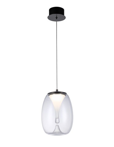 Azzardo PAMELA 20 BK Czarny Mat/Transparentny 1xLED LED wisząca AZ5823