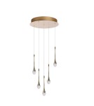 Lampy wiszące sople - Azzardo DALMA 5 ROUND GO Złoty Połysk/Transparentny 5xLED Wisząca AZ6008 - product 1
