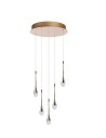 Azzardo DALMA 5 ROUND GO Złoty Połysk/Transparentny 5xLED Wisząca AZ6008