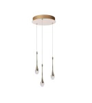 Lampy wiszące sople - Azzardo DALMA 3 ROUND GO Złoty Połysk/Transparentny 3xLED Wisząca AZ6010 - product 1