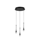 Lampy wiszące sople - Azzardo DALMA 3 ROUND BK Czarny Mat/Transparentny 3xLED Wisząca AZ6009 - product 1