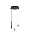 Azzardo DALMA 3 ROUND BK Czarny Mat/Transparentny 3xLED Wisząca AZ6009