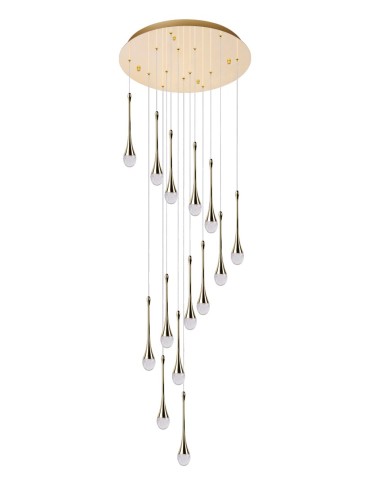 Azzardo DALMA 14 ROUND GO Złoty Połysk/Transparentny 14xLED Wisząca AZ6012