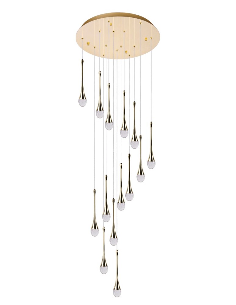 Azzardo DALMA 14 ROUND GO Złoty Połysk/Transparentny 14xLED Wisząca AZ6012