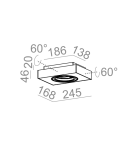 Lampy sufitowe - Aqform SLEEK distance 111x1 natynkowy 46612-0000-T8-PH - produkt 2