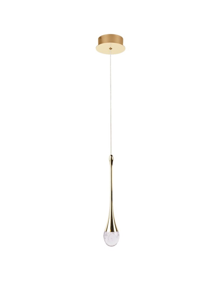 Azzardo DALMA 1 GO Złoty Połysk/Transparentny 1xLED Wisząca AZ6006