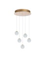 Azzardo EDEM 5 ROUND GO Złoty Połysk/Transparentny 5xLED Wisząca AZ6018