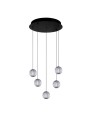 Azzardo EDEM 5 ROUND BK Czarny/Transparentny 5xLED Wisząca AZ6017