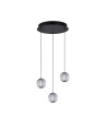 Azzardo EDEM 3 ROUND BK Czarny/Transparentny 3xLED Wisząca AZ6019