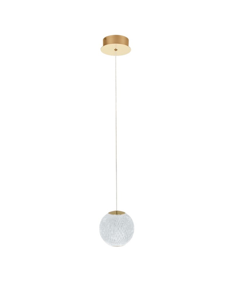 Azzardo EDEM 1 GO Złoty Połysk/Transparentny 1xLED Wisząca AZ6016