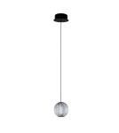 Lampy wiszące pojedyncze - Azzardo EDEM 1 BK Czarny/Transparentny 1xLED Wisząca AZ6015 - product 1