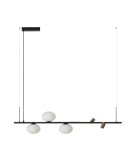 Lampy wiszące nad wyspę - Azzardo TRASIMENO 120 BK Czarny Mat/Mosiądz Szczotkowany/Biały Mat 2+3xLED/G9 Wisząca z Reflektorami AZ5640 - product 1