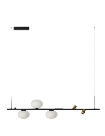 Azzardo TRASIMENO 120 BK Czarny Mat/Mosiądz Szczotkowany/Biały Mat 2+3xLED/G9 Wisząca z Reflektorami AZ5640