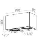 Lampy sufitowe - Aqform SQUARES 50x2 230V natynkowy 45812-0000-U8-PH - produkt 2