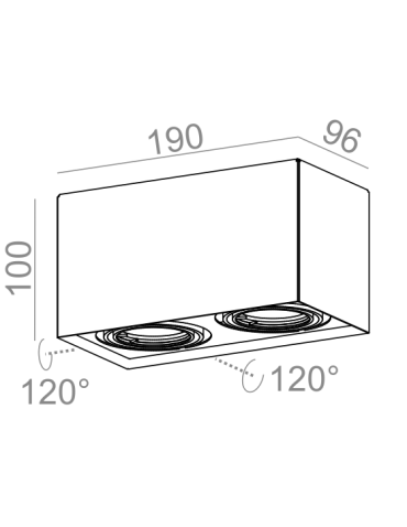 Aqform SQUARES 50x2 230V natynkowy 45812-0000-U8-PH - produkt 2