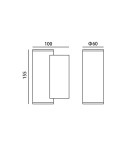 Kinkiety zewnętrzne - Italux Lenta 4K Zewnętrzna Ścienna Czarny piaskowany IP54 1xLED 10W 4000K OWL-2804-1-4K - product 2